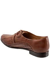 Trotters Lizzie Herringbone Woven Leather Lace-Up Dress Oxfords