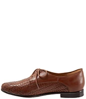 Trotters Lizzie Herringbone Woven Leather Lace-Up Dress Oxfords