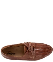 Trotters Lizzie Herringbone Woven Leather Lace-Up Dress Oxfords