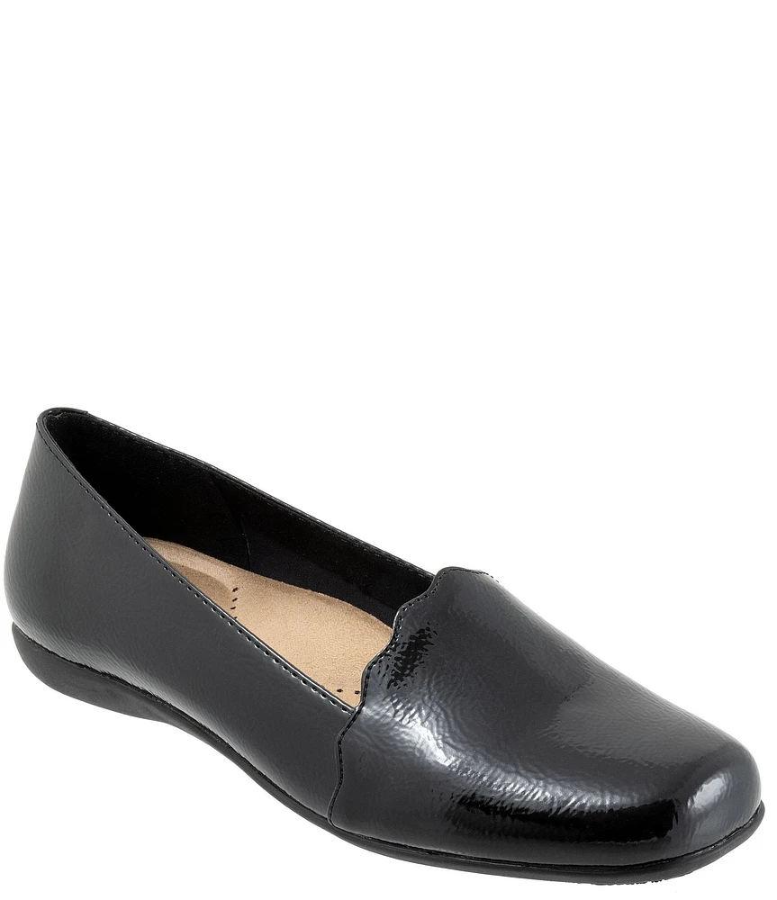 Trotters Sage Patent Scalloped Detail Slip-Ons