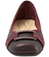 Trotters Sizzle Quilted Leather and Suede Ballerina Flats