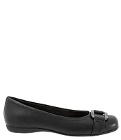 Trotters Sizzle Signature Leather Buckle Ornament Slip-On Flats