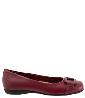 Trotters Sizzle Signature Leather Buckle Ornament Slip-On Flats