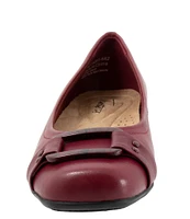 Trotters Sizzle Signature Leather Buckle Ornament Slip-On Flats