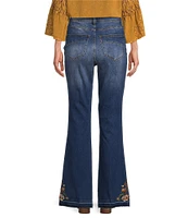 Tru Luxe Jeans Hi-Rise Print Embroidered Stretch Denim Jeans