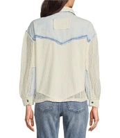 Tru Luxe Jeans Point Collar Long Sleeve Shirt