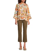 Tru Luxe Jeans Stretch Twill Kick Crop Pants