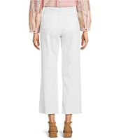 Tru Luxe Jeans Stretch Twill Wide Leg Fringe Hem Jeans