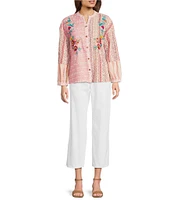 Tru Luxe Jeans Stretch Twill Wide Leg Fringe Hem Jeans