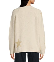 Tru Luxe Star Stretch Crew Neck Long Sleeve Pullover