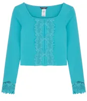 Truce Big Girls 7-16 Long-Sleeve Knit Lace Top