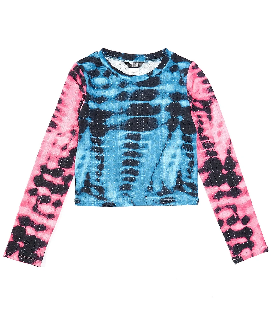 Truce Big Girls 7-16 Long Sleeve Tie-Dye Knit Top