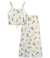 Truce Big Girls 7-16 Sleeveless Beach-Theme-Printed Tank Top & Matching Palazzo Pants Set