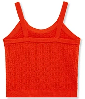 Truce Big Girls 7-16 Sleeveless Hibiscus-Appliqued Crocheted Sweater-Knit Tank Top