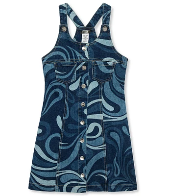 Truce Big Girls 7-16 Sleeveless Racerback Printed Denim A-Line Dress