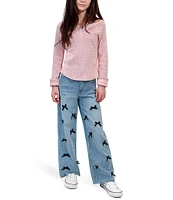 Truce Big Girls 7-16 Straight-Leg Bow-Accented Jeans