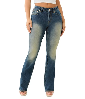 True Religion Becca Glitter Spray Mid Rise Bootcut Jeans
