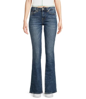 True Religion Becca Mid Rise Bootcut Flap Pocket Stretch Denim Jeans