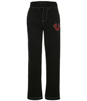 True Religion Big-T Cross-Stitch Fleece Jogger Pants