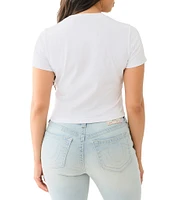 True Religion Crystal Embellished Butterfly Crew Neck Short Sleeve Baby Tee