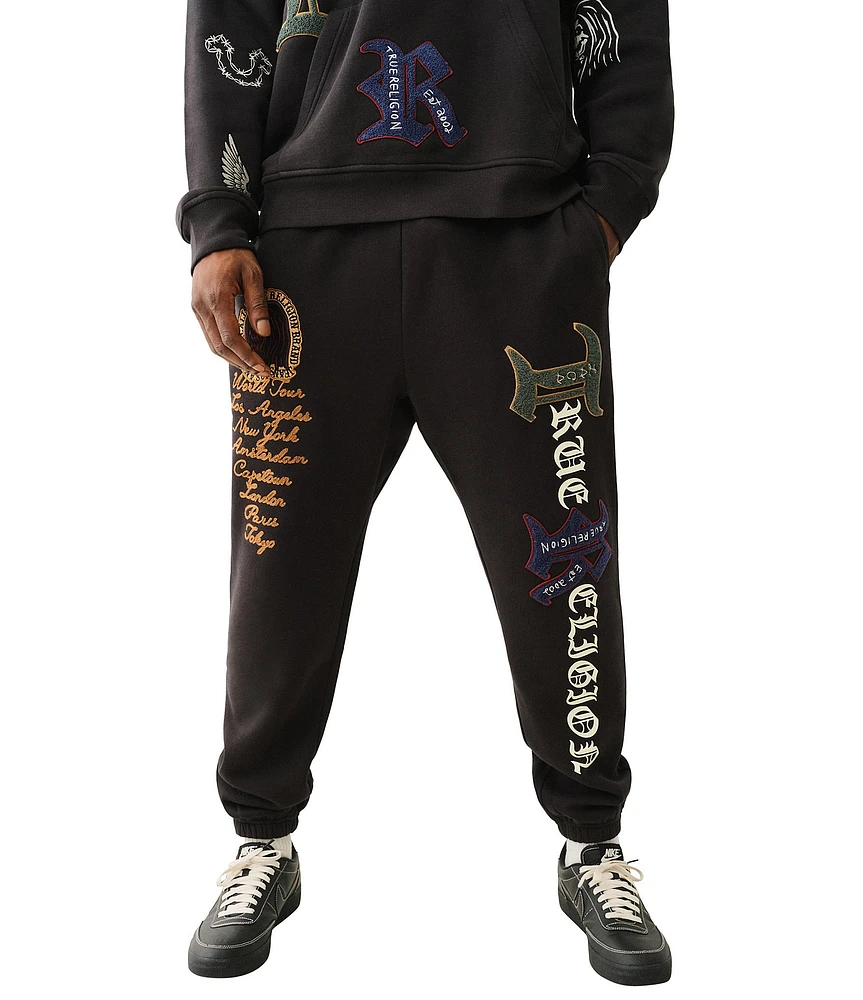 True Religion Embroidered Patch Jogger Pants