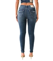 True Religion Jennie High Rise Crystal Flap Skinny Jean