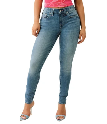 True Religion Jennie #double;I Love Embroidered#double; Mid Rise Skinny Stretch Denim Jeans
