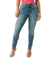True Religion Jennie #double;I Love Embroidered#double; Mid Rise Skinny Stretch Denim Jeans