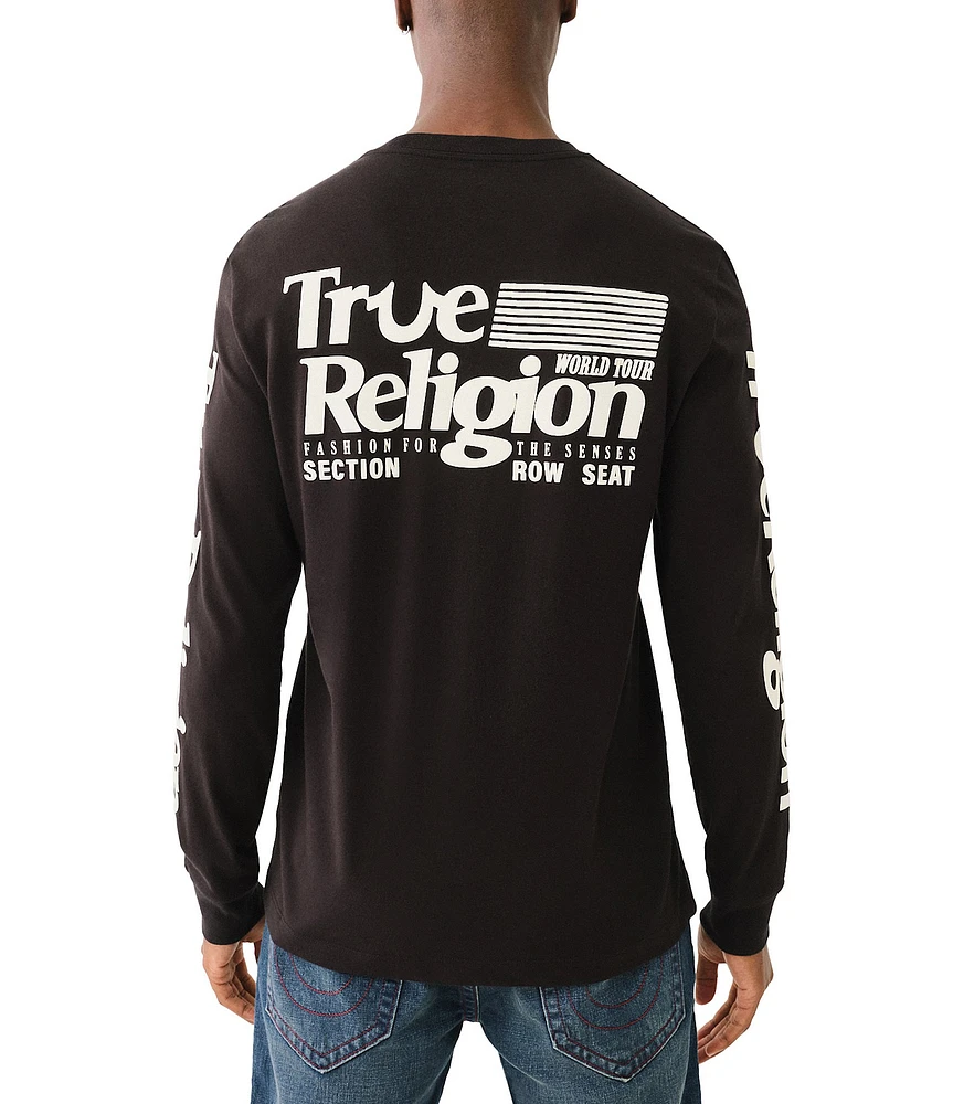 True Religion Long Sleeve Flag Graphic T-Shirt