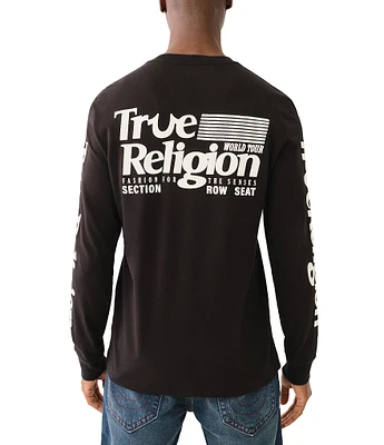 True Religion Long Sleeve Flag Graphic T-Shirt