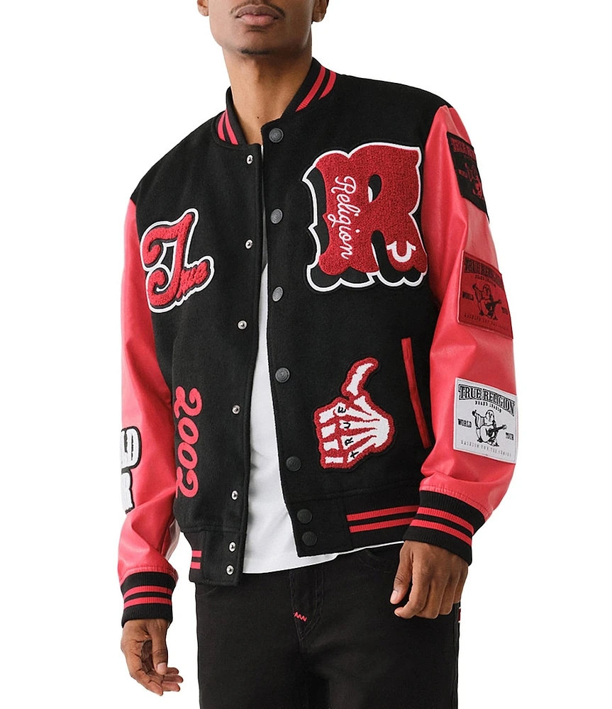 True Religion Long Sleeve Varsity Jacket