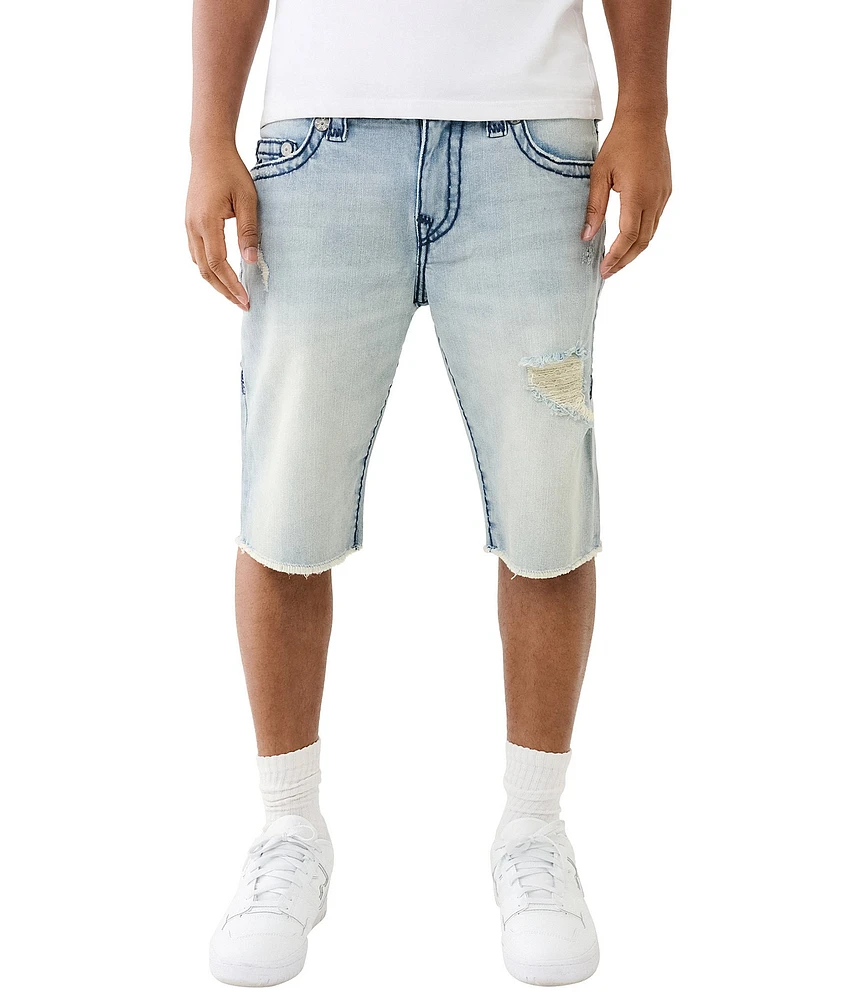 True Religion Ricky 12#double; Inseam Super Frayed Denim Shorts