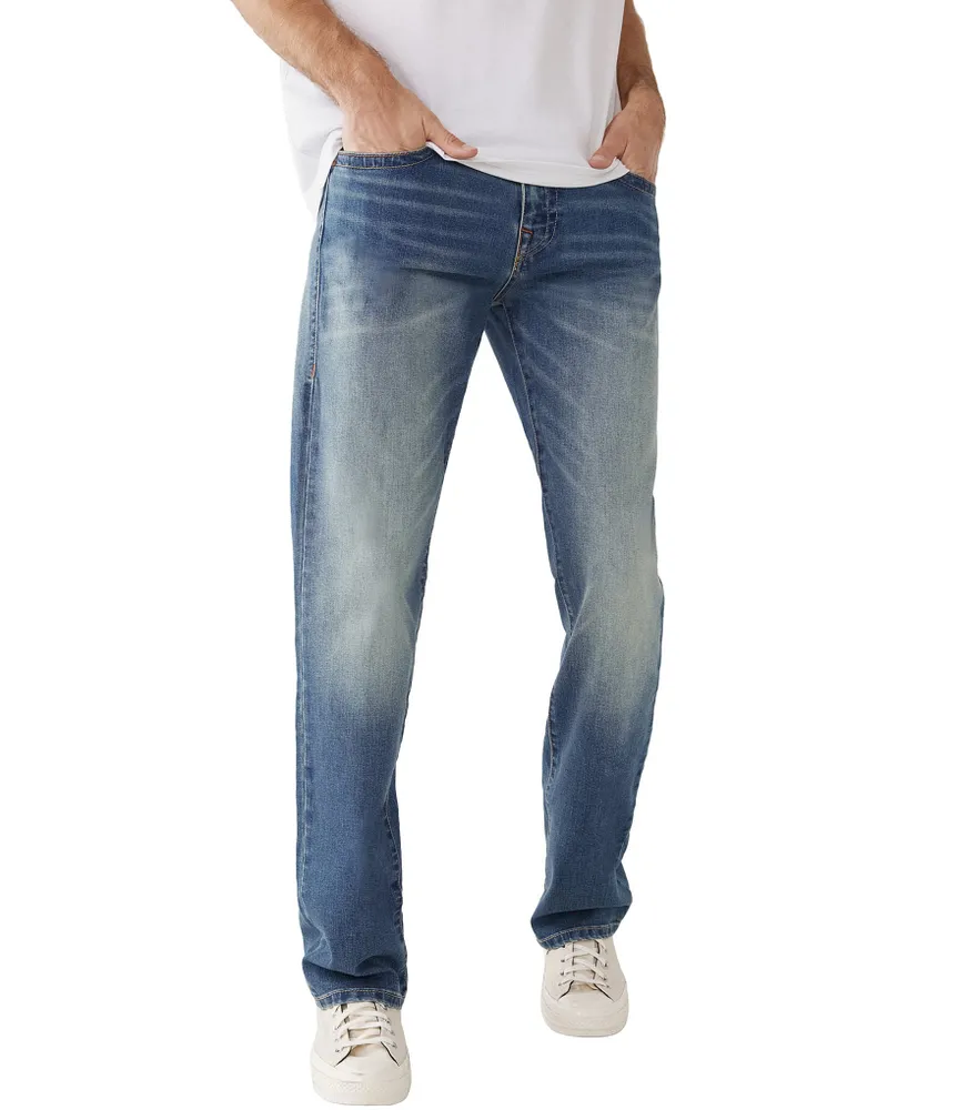 True Religion Ricky Flap 34#double; Inseam Straight Fit Jeans