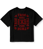 True Religion Short Sleeve Boxy Flock Oversized T-Shirt
