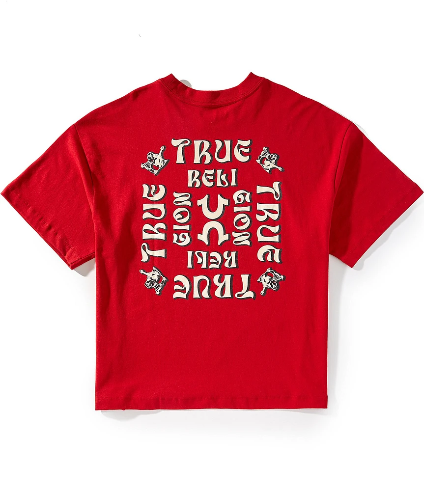 True Religion Short Sleeve Boxy Flock Oversized T-Shirt