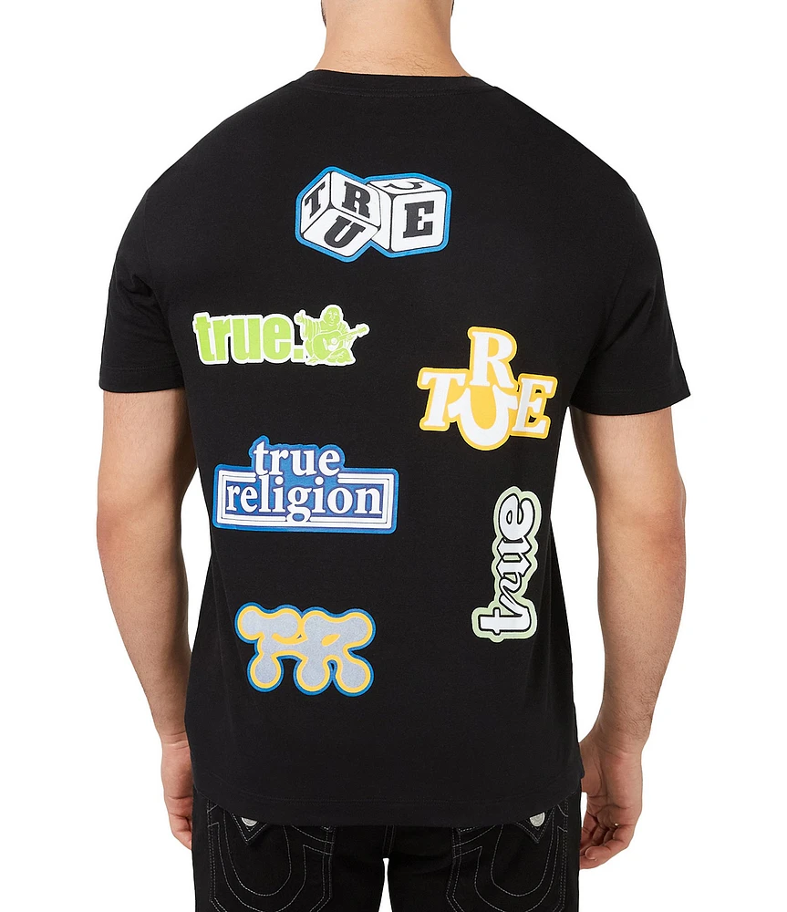 True Religion Short Sleeve Media Sticker Graphic T-Shirt