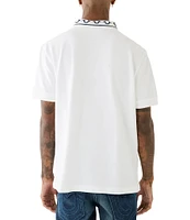 True Religion Short Sleeve Relaxed Branded Collar Polo Shirt