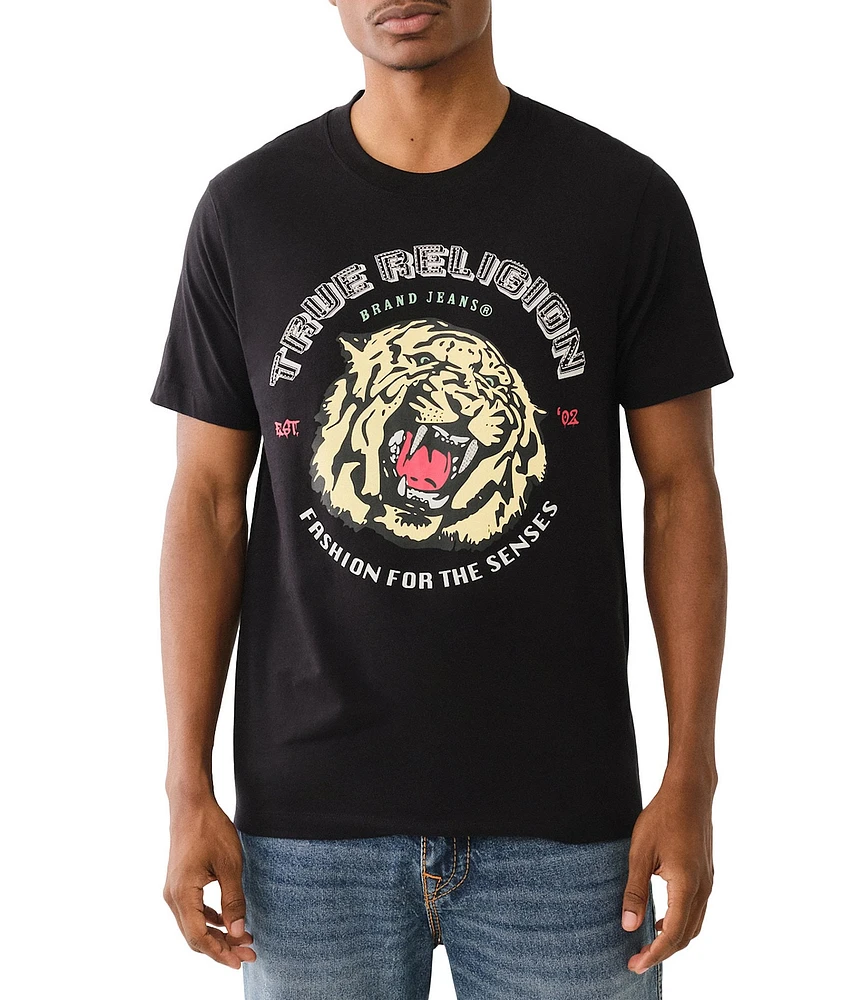 True Religion Tiger Face Short Sleeve Graphic T-Shirt