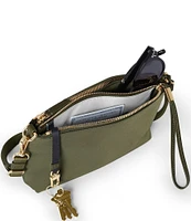 Tumi Voyageur Adela Gold Metal Crossbody Bag