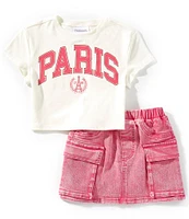 Tween Diva Big Girls 7-12 Paris Graphic T-Shirt & Cargo Skirt 2-Piece Set