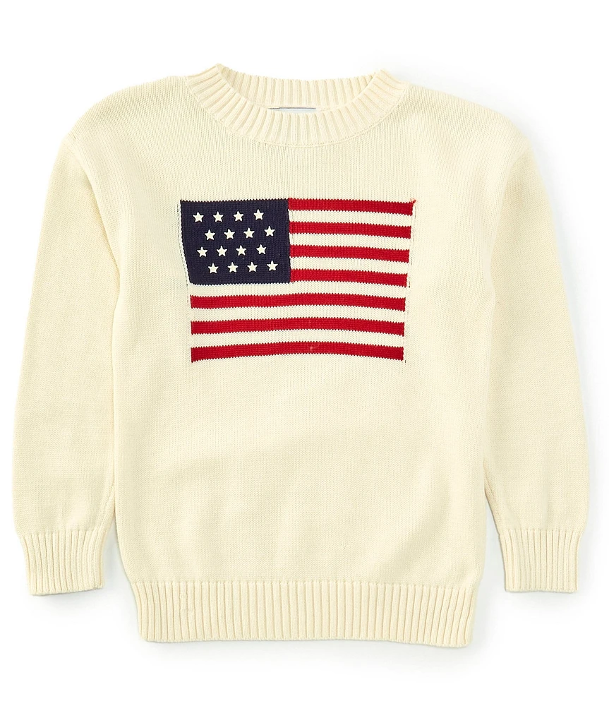 Tween Diva Big Girls 7-16 Long Sleeve Americana Flag Oversized Sweater