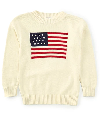 Tween Diva Big Girls 7-16 Long Sleeve Americana Flag Oversized Sweater