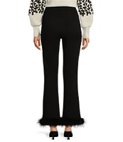 Tyler Boe Ameret Ponte Feather Trim Pull-On Pants