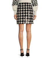 tyler boe Cindy Woven Sequin Houndstooth Skirt