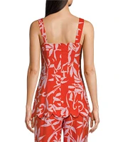 tyler boe Coordinating Vanessa Scallop Trim Square Neck Sleeveless Top