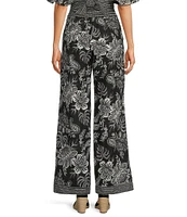 tyler boe Gianna Floral Print Linen Blend Elastic Waist Pull-On Coordinating Pants