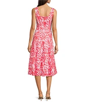 tyler boe Ginny Linen Square Neck Sleeveless Pleated Midi Dress