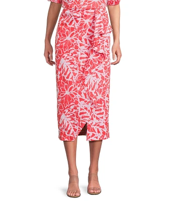tyler boe Josephine Floral Wrap Coordinating Midi Skirt