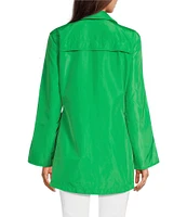tyler boe Newport Stand Collar Long Roll Sleeve Zipper Detail Rain Slicker Jacket