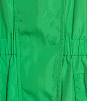 tyler boe Newport Stand Collar Long Roll Sleeve Zipper Detail Rain Slicker Jacket